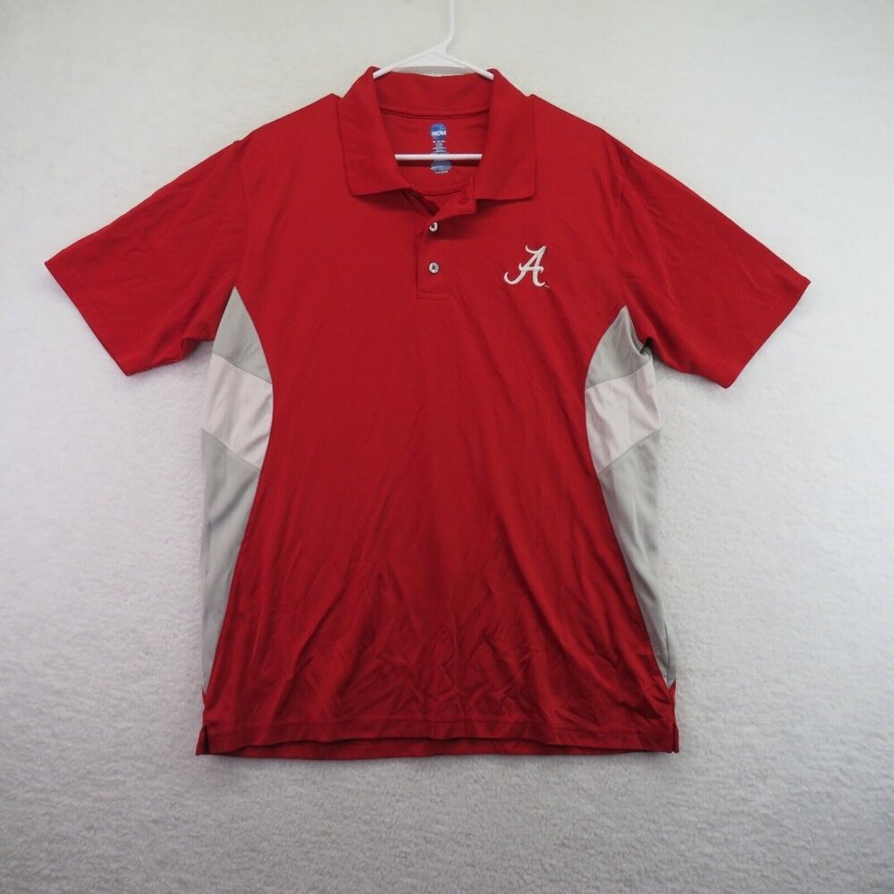 NCAA‎ Polo Shirt Mens Size Large Alabama Crimson Tide Color Block Short Sleeve